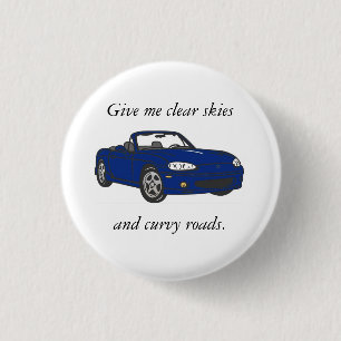 Clear Skies & Curvy Roads-Blue 3 Cm Round Badge