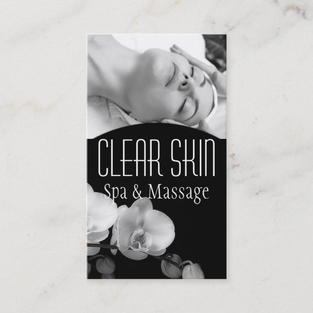 Clear Skin Dermatologist Facial Massage Spa Business Card (Front)