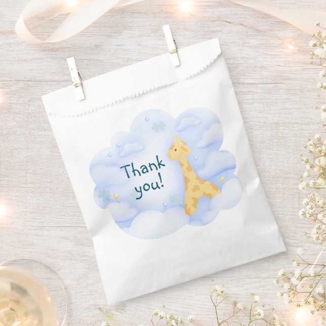 Clear sky blue for a newborn 1ST BIRTHDAY party Favour Bags (Clipped)