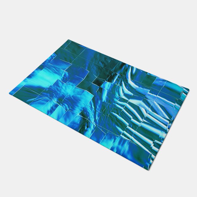 Clear sky mosaic abstract metallic texture doormat (Angled)