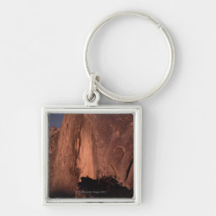 Clear Sky over Rock Formation Key Ring