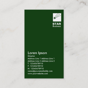 Clear Star - Dark Green II Business Card