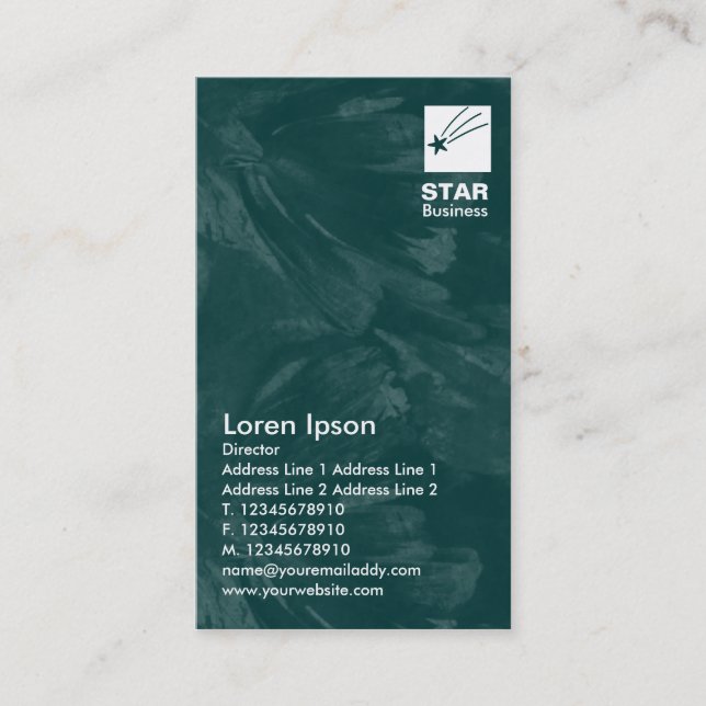 Clear Star - Dark Green Textured Business Card (Front)