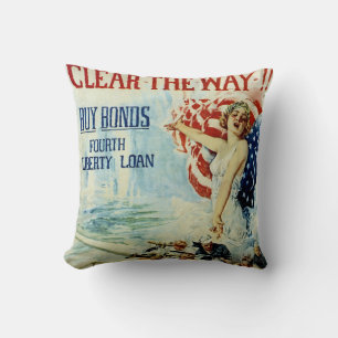 Clear the Way!! - Fourth Liberty Loan Cushion