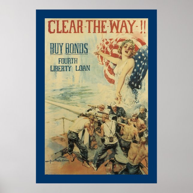 Clear the Way!! - Fourth Liberty Loan Poster (Front)