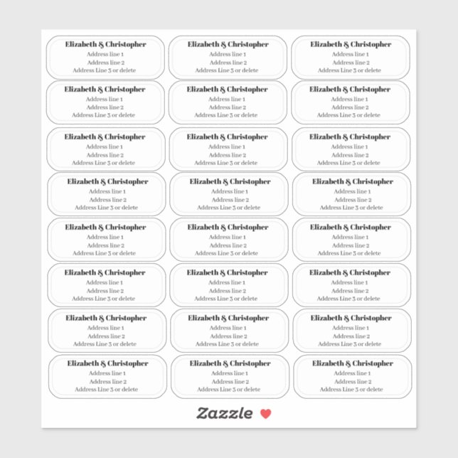 Clear Three Line Return Address Transparent (Sheet)