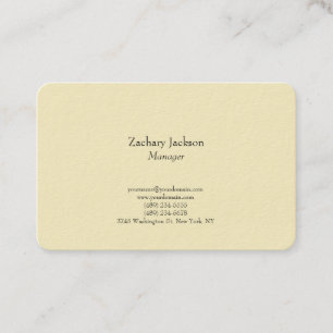 Clear trend elegant plain simple minimalist yellow business card