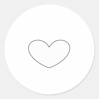 Clear White Heart Classic Round Sticker