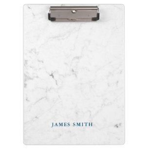 Clear White marble stone Clipboard