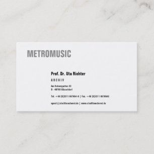 Clear with black business card
