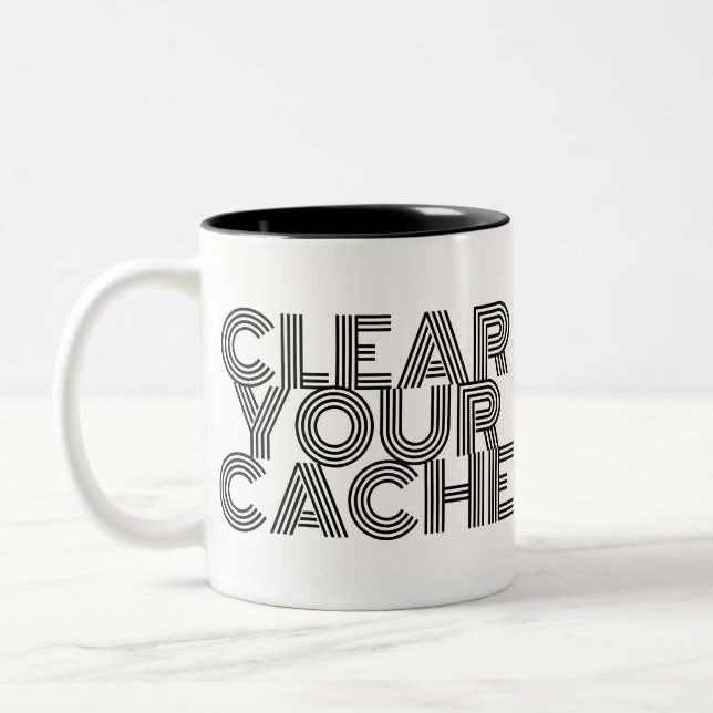 Clear Your Cache Two-Tone Coffee Mug (Left)