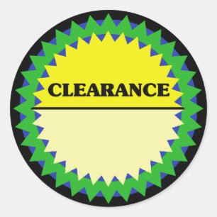 CLEARANCE PRICE TAG Retail Sticker