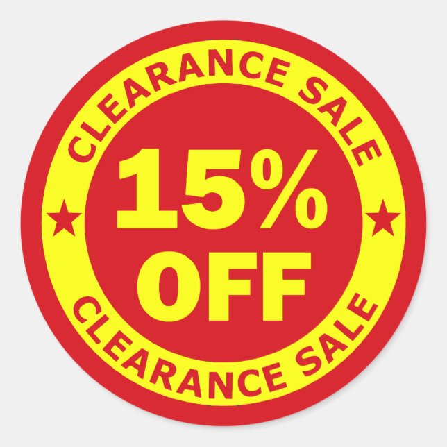 Clearance Sale 15 Percent Off Classic Round Sticker (Front)