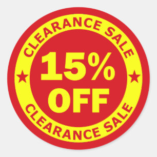 Clearance Sale 15 Percent Off Classic Round Sticker