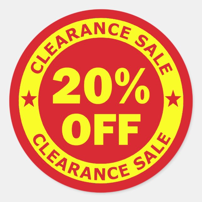 Clearance Sale 20 Percent Off Classic Round Sticker (Front)