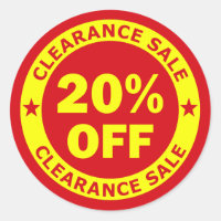 Clearance Sale 20 Percent Off