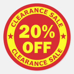Clearance Sale 20 Percent Off Classic Round Sticker
