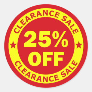 Clearance Sale 25 Percent Off Classic Round Sticker