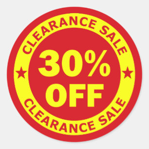 Clearance Sale 30 Percent Off Classic Round Sticker