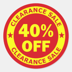 Clearance Sale 40 Percent Off Classic Round Sticker