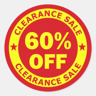 Clearance Sale 60 Percent Off Classic Round Sticker
