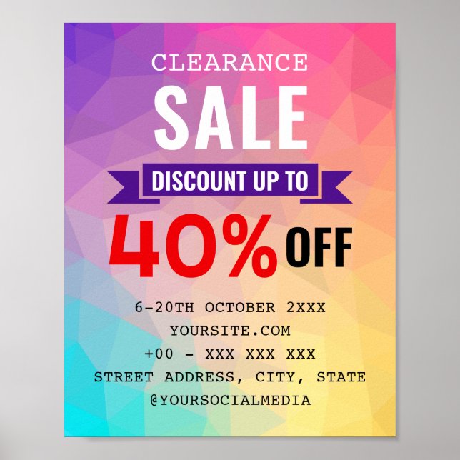 CLEARANCE SALE DISCOUNT SHOP POSTER (Front)
