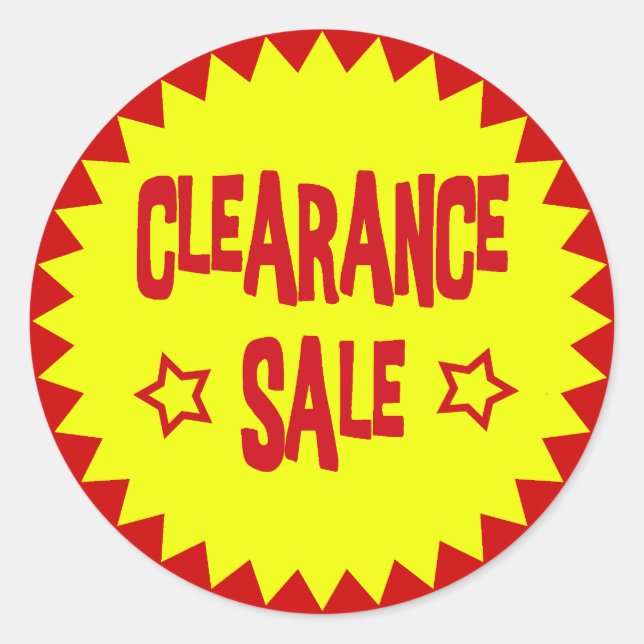 CLEARANCE SALE RETAIL BADGE CLASSIC ROUND STICKER (Front)
