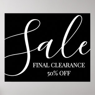 Clearance Sale Sign, End of Season Sale 50% Off  Poster