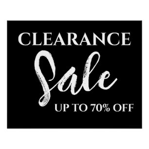 Clearance Sale Sign, Retail Shop Signage, Store Poster
