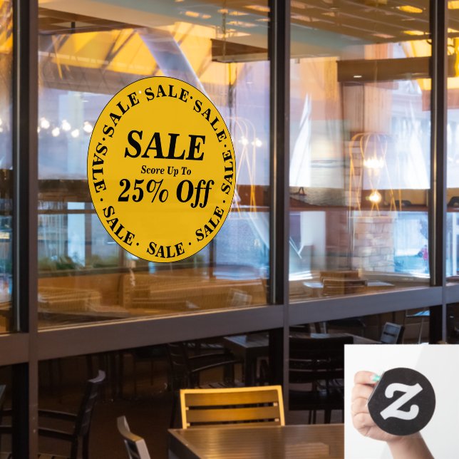 Clearance Sale Store Window Sign - Custom Text (Restaurant Window)