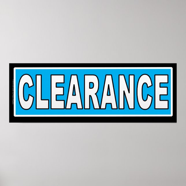 Clearance Sign For Retail Store Use (Front)