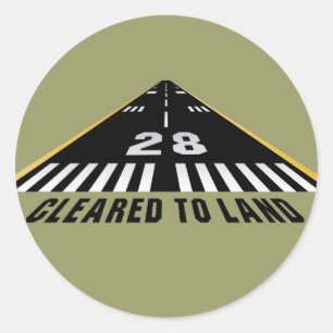 Cleared To Land Runway Classic Round Sticker