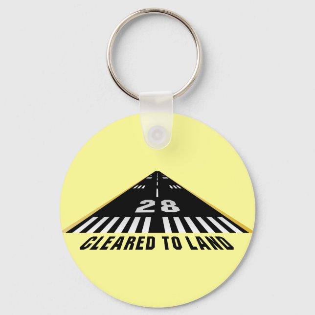 Cleared To Land Runway Key Ring (Front)