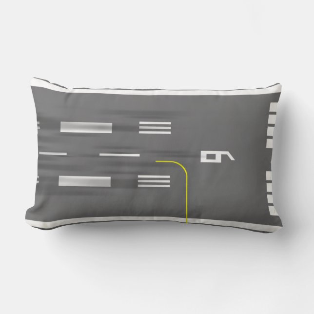 Cleared to Land Runway Pillow, Miami MIA 9/27 Lumbar Cushion (Front)