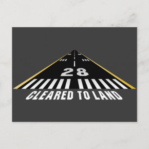 Cleared To Land Runway Postcard