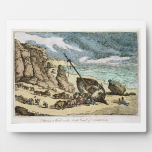 Clearing a Wreck on the North Coast of Cornwall, f Plaque