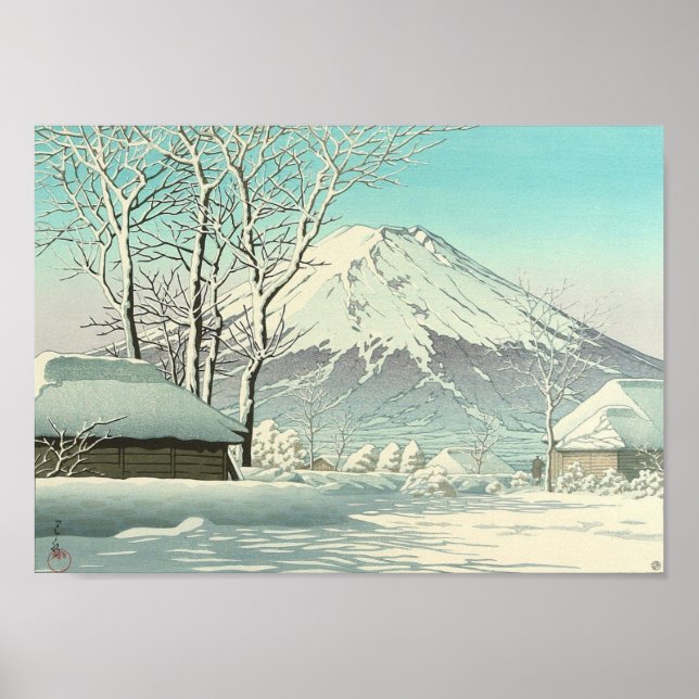 Clearing after Snow at Oshiono - Hasui Kawase Poster (Front)