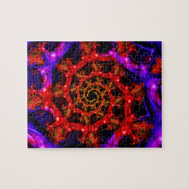 Clearly | Red and Blue Fractal Art Jigsaw Puzzle (Horizontal)