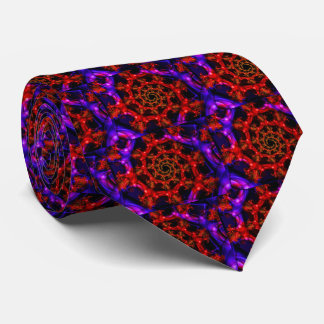 Clearly | Red and Blue Fractal Art Tie