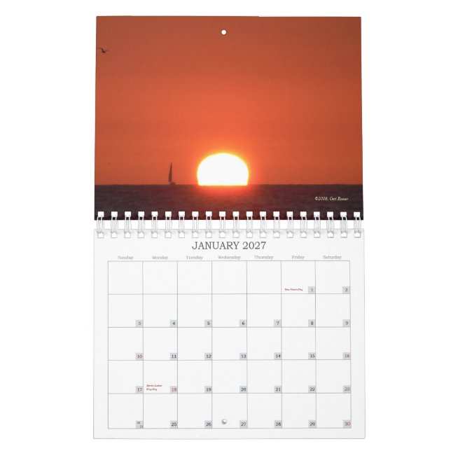 Clearwater Beach 2009 Calendar (Jan 2027)