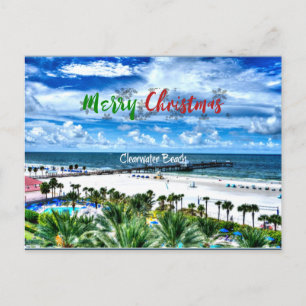 Clearwater Beach Christmas Greetings Postcard