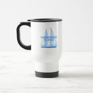 Clearwater Beach Coastal Nautical Sailing Sailor Travel Mug