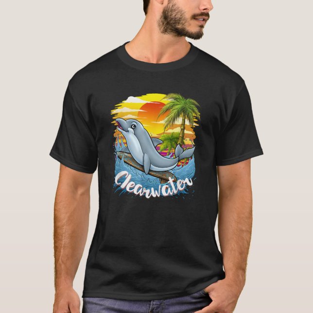 Clearwater Beach Dolphin Florida Spring Break T-Shirt (Front)