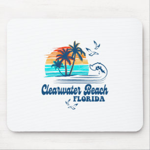 Clearwater Beach Florida 2025 Sunset Vintage 70's Mouse Mat