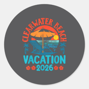 Clearwater Beach Florida 2026 Family Vacation Summ Classic Round Sticker