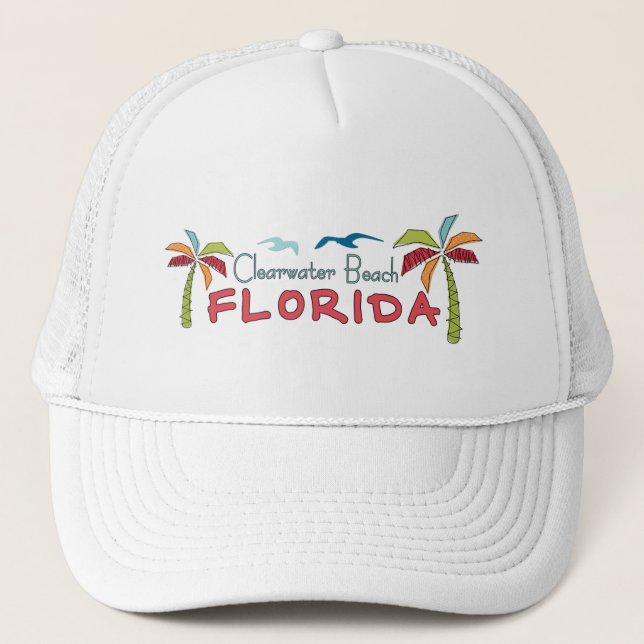Clearwater Beach Florida artsy palms Trucker Hat (Front)