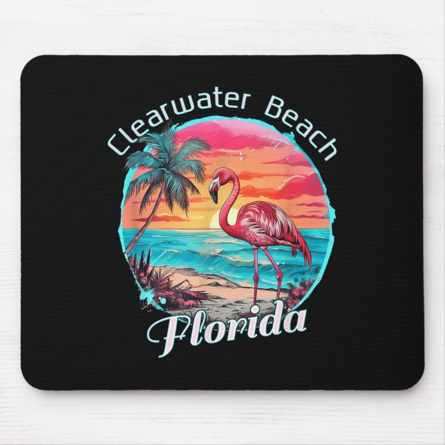 Clearwater Beach Florida Beach Flamingo Tropical S Mouse Mat (Front)