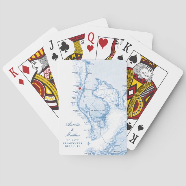 Clearwater Beach Florida Destination Wedding Favou Playing Cards (Back)