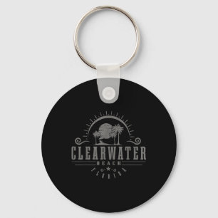 Clearwater Beach Florida Fl Vintage Sunset Surf Va Key Ring