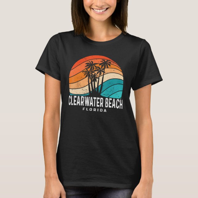 Clearwater Beach Florida Palm Tree Beach Souvenir T-Shirt (Front)